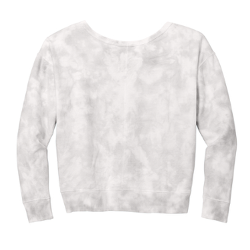 KCC Port & Co™ Women's Beach Wash® Cloud Tie-Dye V-Neck Sweatshirt - Dove Grey