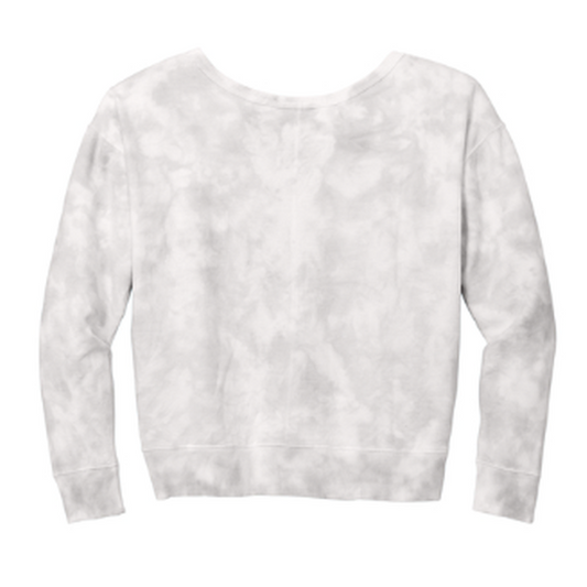 KCC Port & Co™ Women's Beach Wash® Cloud Tie-Dye V-Neck Sweatshirt - Dove Grey