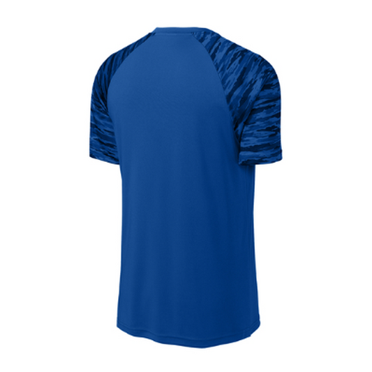 KCC Sport-Tek® Drift Camo Colorblock Tee - True Royal