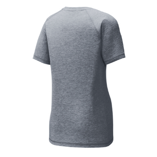 KCC IMUA Sport-Tek® Women's PosiCharge® Tri-Blend Wicking Scoop Neck Raglan Tee - True Navy Heather