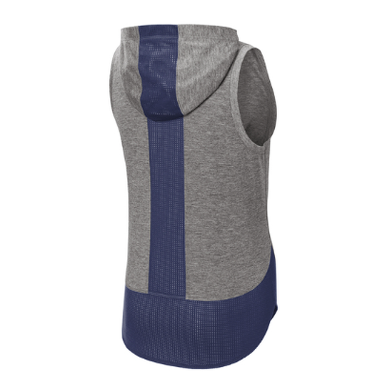 KCC Sport-Tek® Women's PosiCharge® Tri-Blend Wicking Draft Hoodie Tank - True Navy/Dark Grey Heather