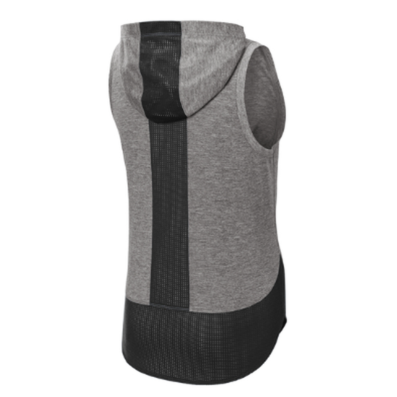 KCC Sport-Tek® Women's PosiCharge® Tri-Blend Wicking Draft Hoodie Tank - Black/Dark Grey Heather