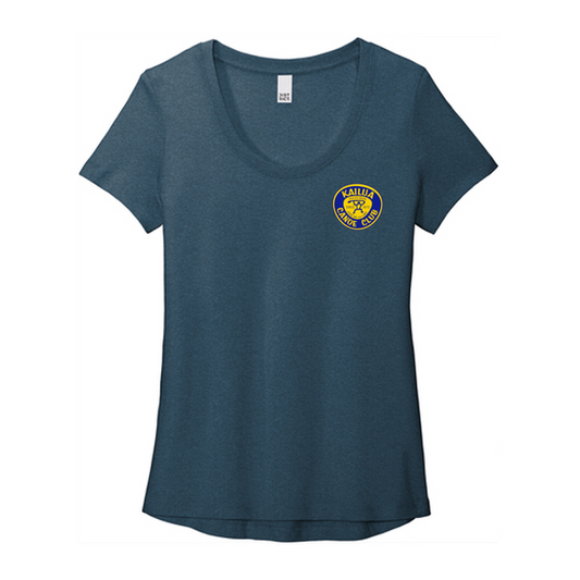 KCC District ® Women’s Flex Scoop Neck Tee - Heathered Neptune Blue