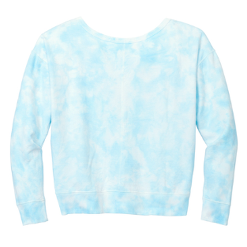KCC Port & Co™ Women's Beach Wash® Cloud Tie-Dye V-Neck Sweatshirt - Glacier