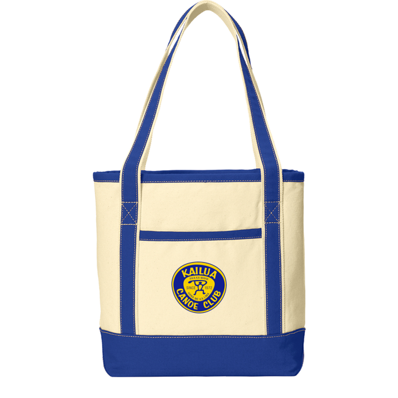KCC Port Authority® Medium Cotton Canvas Tote - Natural/ True Royal