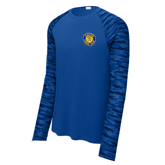 KCC Sport-Tek® Drift Camo Colorblock Long Sleeve Tee - True Royal