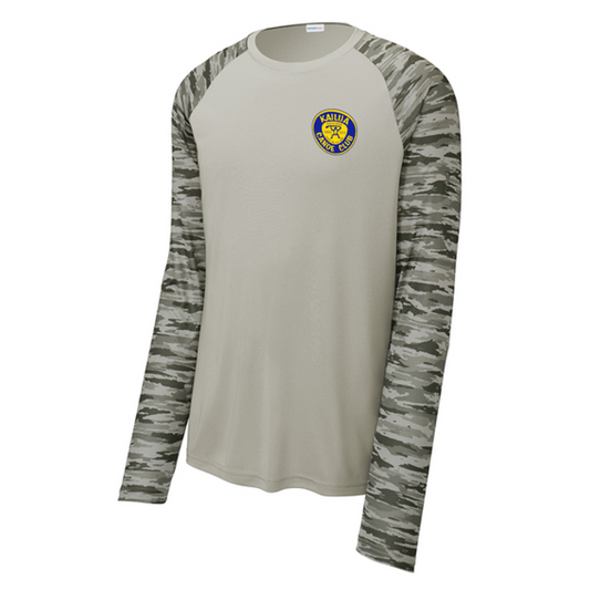 KCC Sport-Tek® Drift Camo Colorblock Long Sleeve Tee - Silver