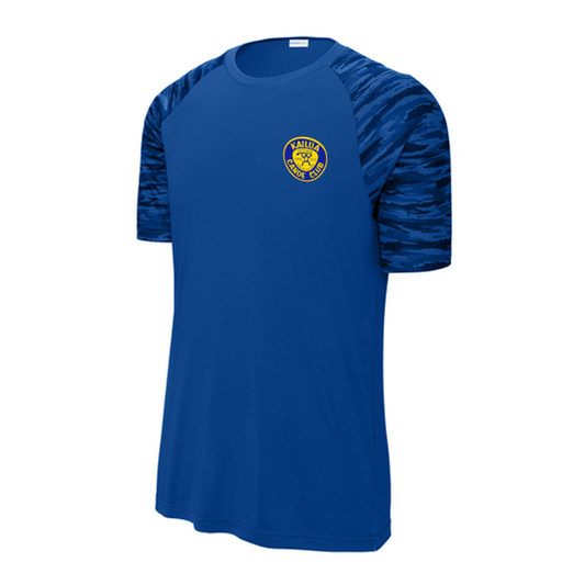 KCC Sport-Tek® Drift Camo Colorblock Tee - True Royal