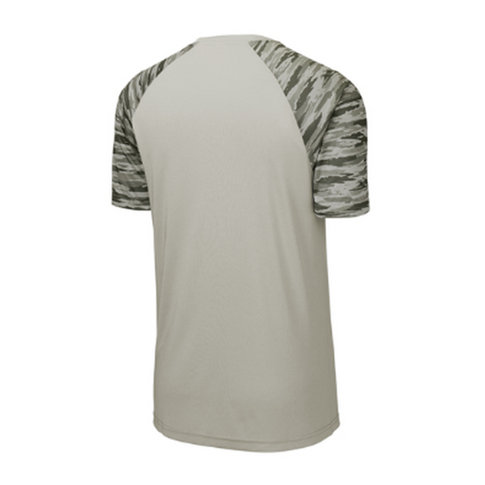 KCC Sport-Tek® Drift Camo Colorblock Tee - Silver