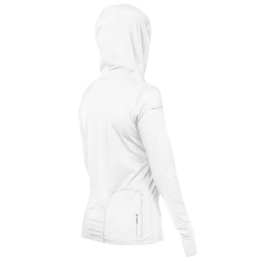 KCC Women's Breeze Tech Hooded Long Sleeve T-Shirt - White Heathered