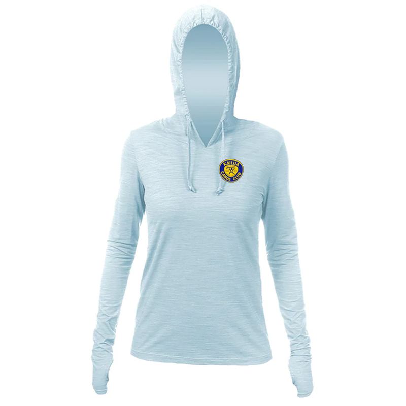 KCC Women's Breeze Tech Hooded Long Sleeve T-Shirt - Sky Heathered