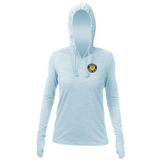 KCC Women's Breeze Tech Hooded Long Sleeve T-Shirt - Sky Heathered