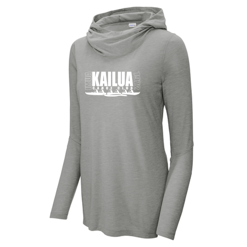 KCC Sport-Tek® Women's PosiCharge® Tri-Blend Wicking Long Sleeve Hoodie - Light Grey Heather