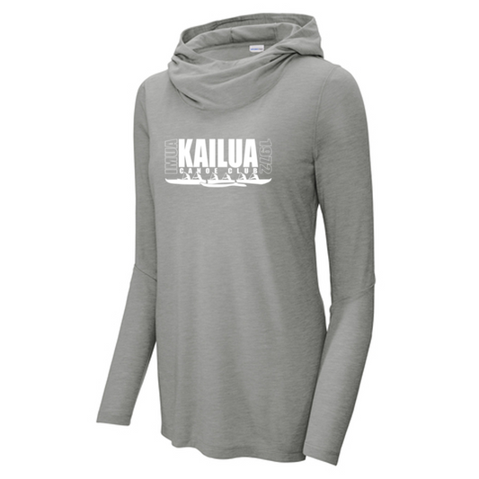 KCC Sport-Tek® Women's PosiCharge® Tri-Blend Wicking Long Sleeve Hoodie - Light Grey Heather