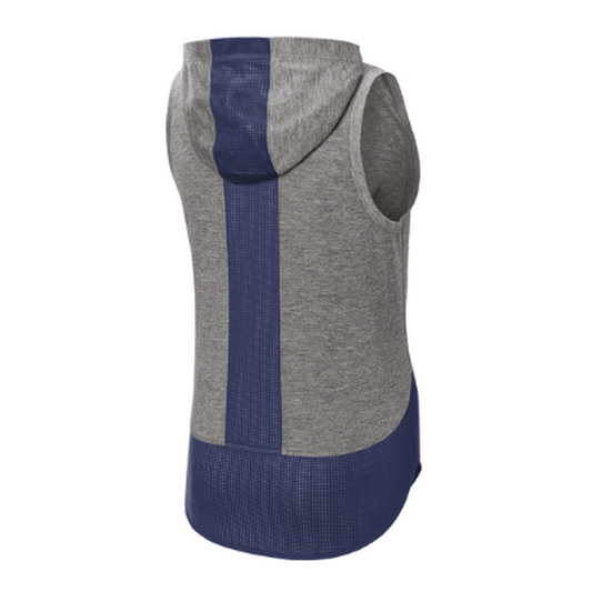 KCC Sport-Tek® Women's PosiCharge® Tri-Blend Wicking Draft Hoodie Tank - True Navy/Dark Grey Heather
