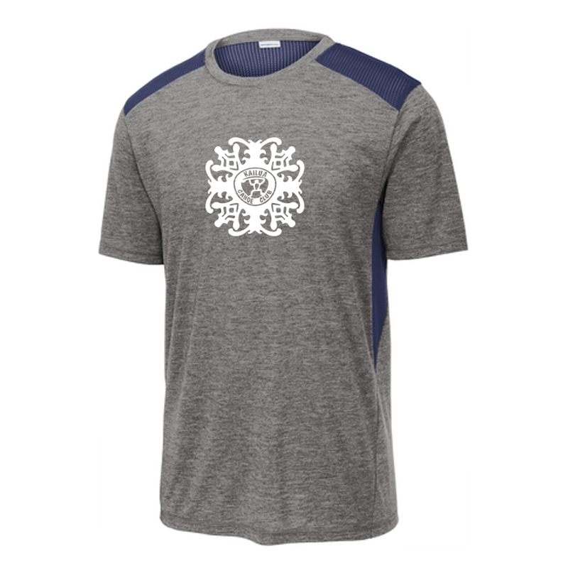 KCC Sport-Tek ® PosiCharge ® Tri-Blend Wicking Draft Tee - True Navy/Dark Grey Heather