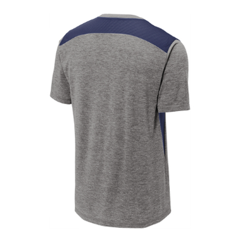 KCC Sport-Tek ® PosiCharge ® Tri-Blend Wicking Draft Tee - True Navy/Dark Grey Heather