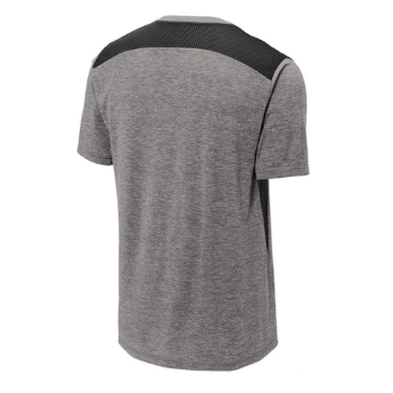KCC Sport-Tek ® PosiCharge ® Tri-Blend Wicking Draft Tee - Black/Dark Grey Heather