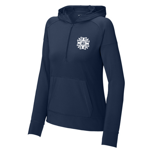 KCC Sport-Tek® Women's Sport-Wick® Stretch 1/2-Zip Hoodie - Navy