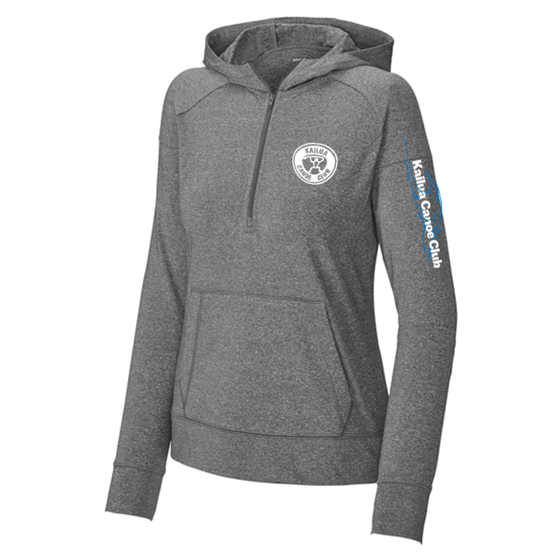 KCC Sport-Tek® Women's Sport-Wick® Stretch 1/2-Zip Hoodie - Charcoal Grey Heather